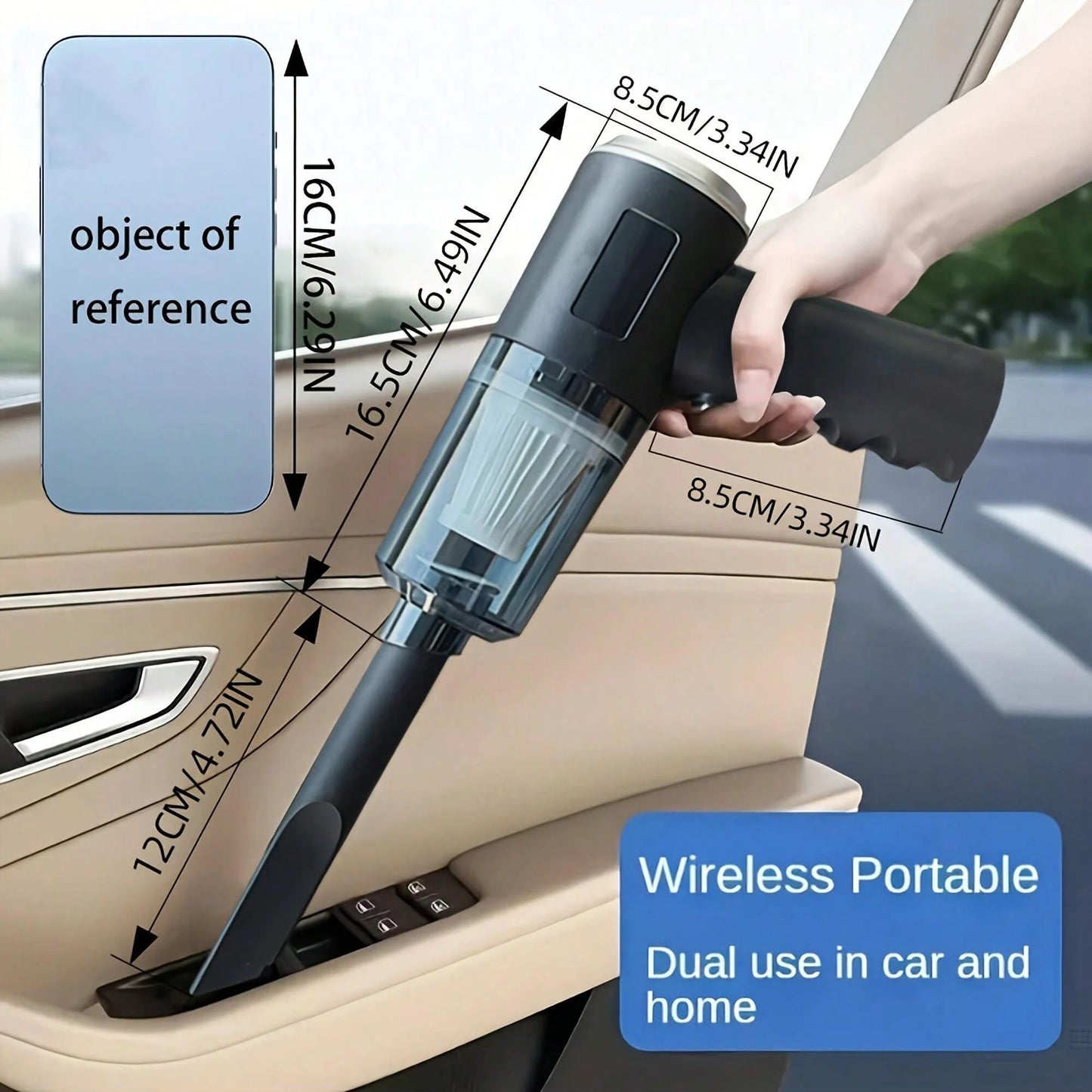 3-in-1 Cordless Car Vacuum Cleaner (Suction & Blower)