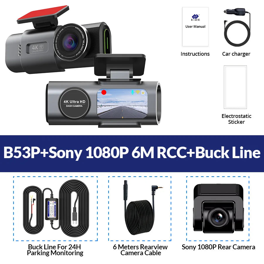 4K UHD Dash Cam with Wi-Fi & GPS