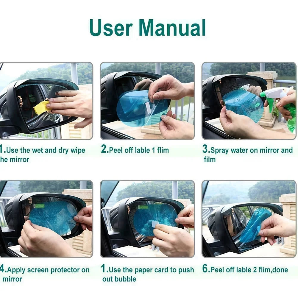 Car Mirror Anti-Fog Protective Film (4pcs)