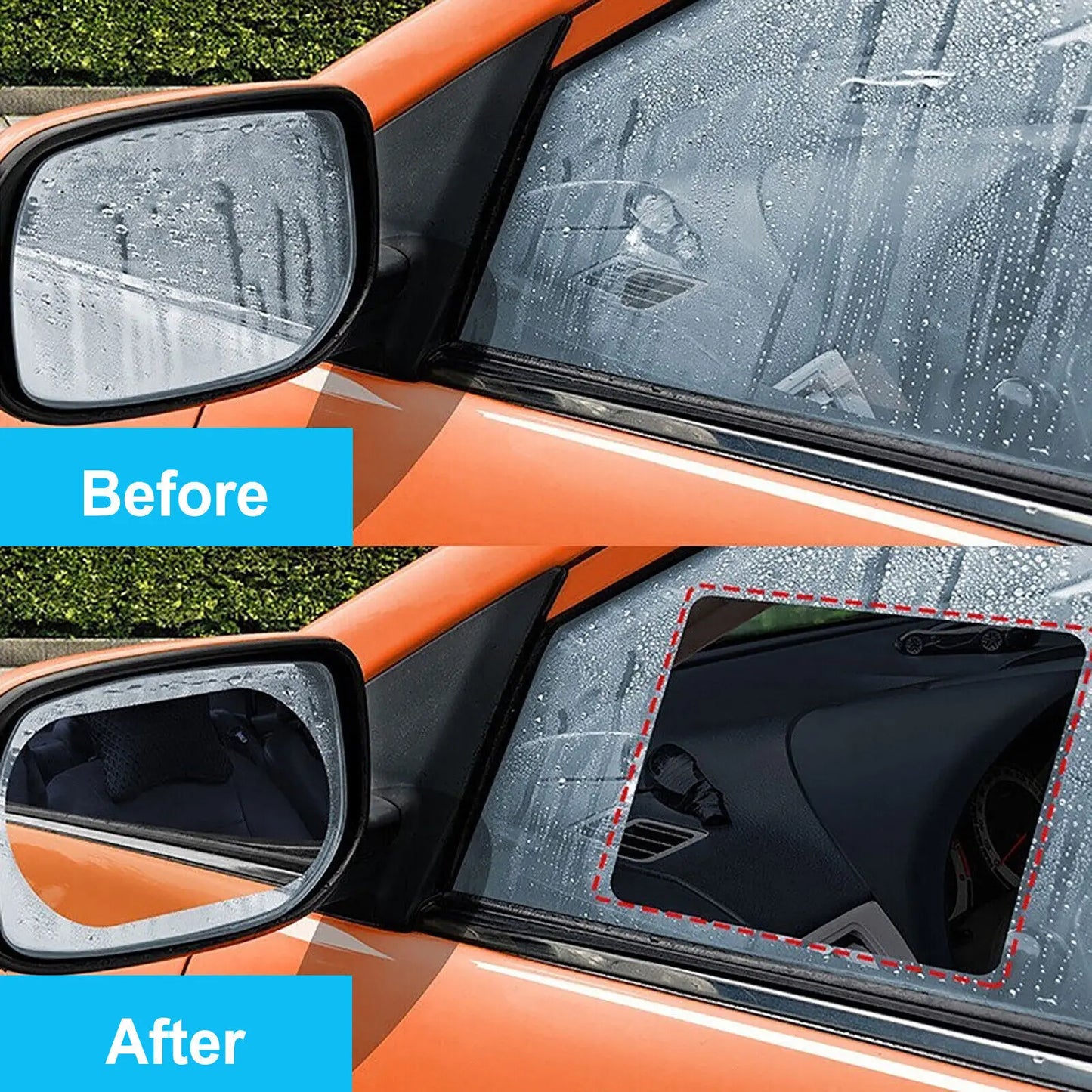 Car Mirror Anti-Fog Protective Film (4pcs)