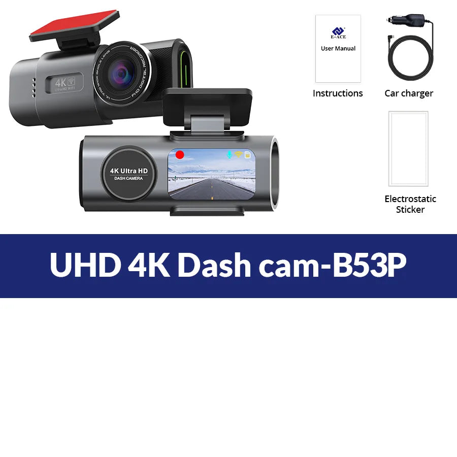 4K UHD Dash Cam with Wi-Fi & GPS